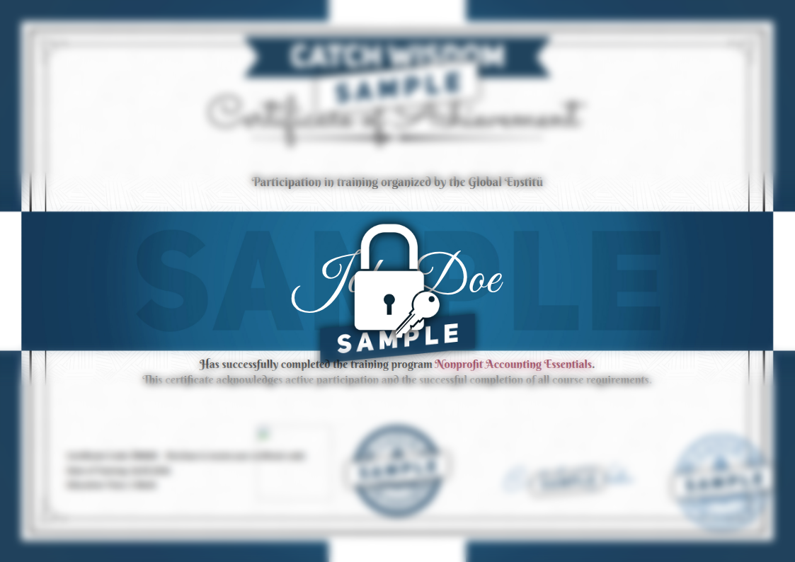 Sample Nonprofit Accounting Essentials Certificate