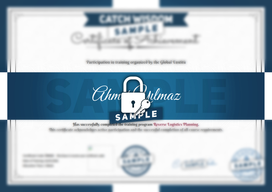 Sample Reverse Logistics Planning Certificate