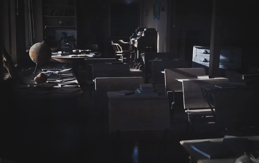 manager organizing desk early morning