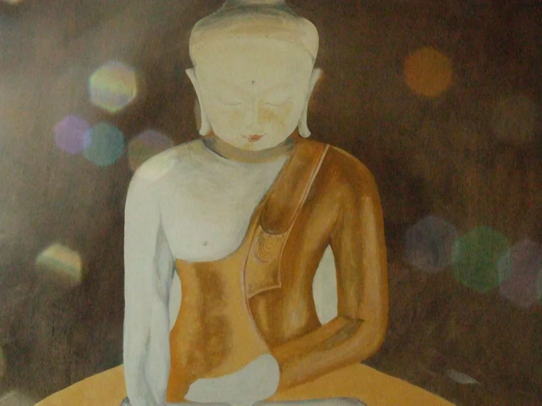 calm woman meditating