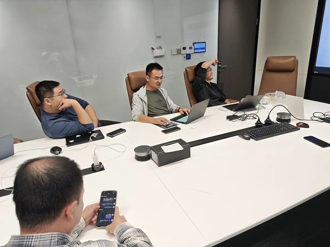 team collaborating in office