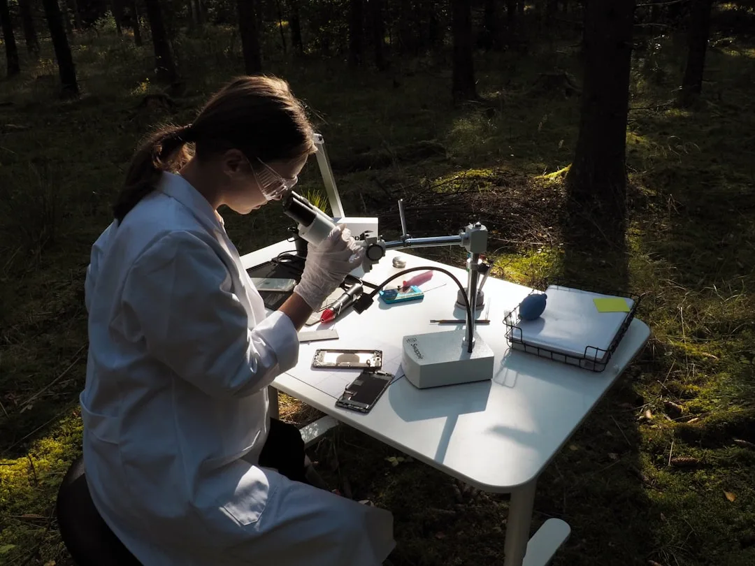 professional evaluating radiation data